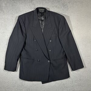 Paul Rodon Webster Zeidler Double Breasted Blazer Men's Size 40 Black Wool